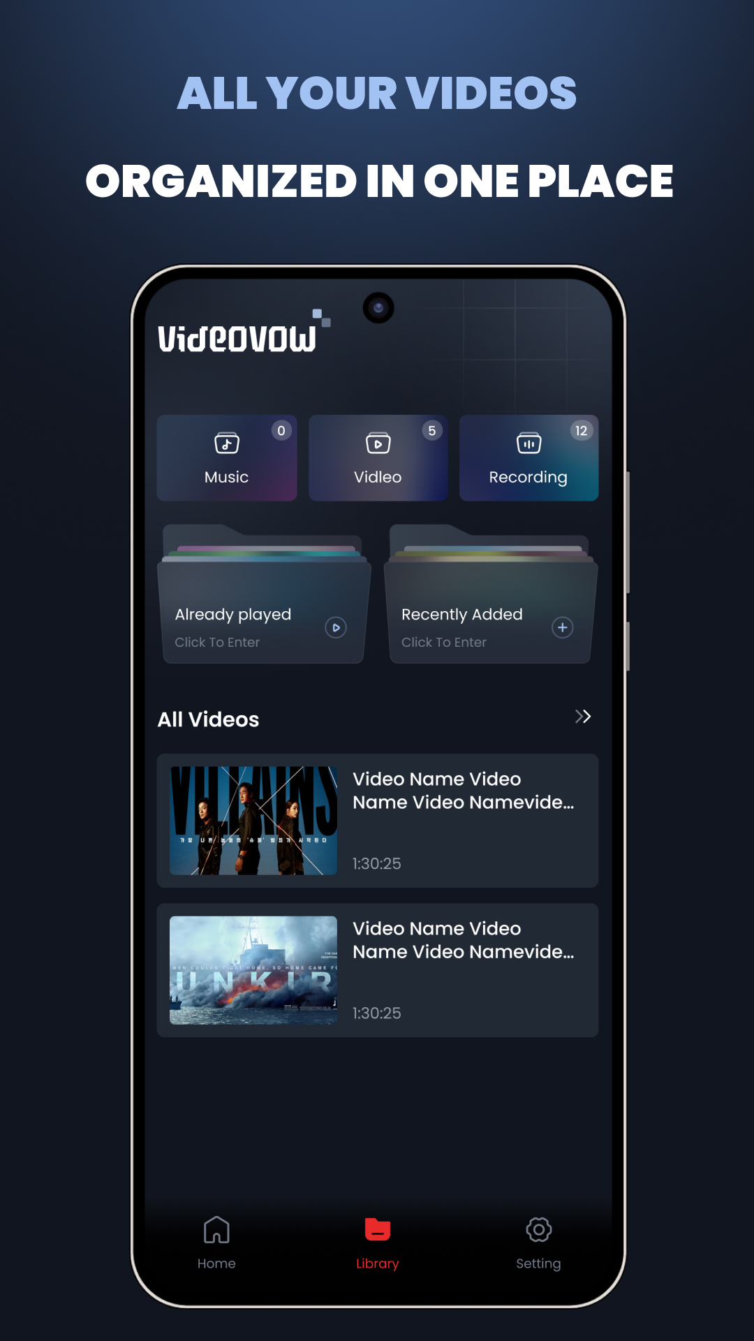 Videovow video library